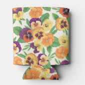 Rafraîchisseur Pour Canette Pansies sur blanc cassé (Dos)