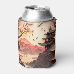Rafraîchisseur Pour Canette Papier de scène chinois ancien coupé Brown peut re