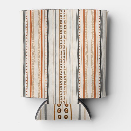 Rafraîchisseur Pour Canette Papier peint Aztec Orange Ikat moderne (Devant)