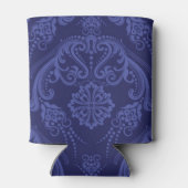 Rafraîchisseur Pour Canette Papier peint bleu fleuri damassé de luxe (Dos)