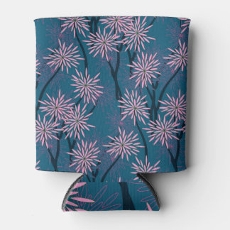 Rafraîchisseur Pour Canette Papier peint floral : bleu marine asiatique, rose.