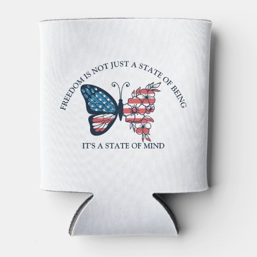 Rafraîchisseur Pour Canette Papillon 4 juillet (Devant)