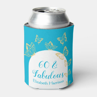 Rafraîchisseur Pour Canette Papillons bleu or moderne Fabuleux anniversaire