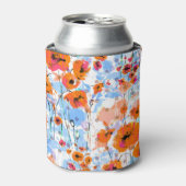 Rafraîchisseur Pour Canette Papillons broyés : Texture florale Abstraite (Can devant)