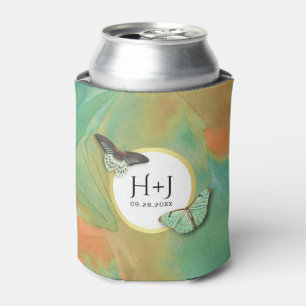 Rafraîchisseur Pour Canette Papillons et couleurs sud-ouest avec monogramme