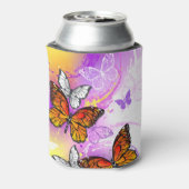 Rafraîchisseur Pour Canette Papillons Monarque sur Arrière - plan pourpre (Can Dos)