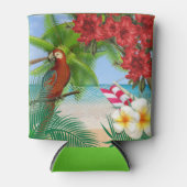 Rafraîchisseur Pour Canette Parakeet sur une plage tropicale (Devant)