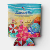 Rafraîchisseur Pour Canette Parasols de plage sur le sable (Devant)