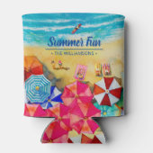 Rafraîchisseur Pour Canette Parasols de plage sur le sable (Dos)