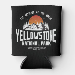Rafraîchisseur Pour Canette Parc national de Yellowstone Montagnes Wolf Vintag