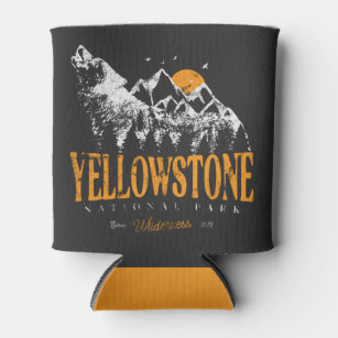 Rafraîchisseur Pour Canette Parc national de Yellowstone Montagnes Wolf Vintag