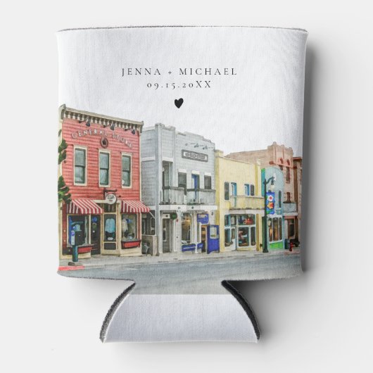 Rafraîchisseur Pour Canette PARK CITY Utah Mariage de peinture aquarelle (Devant)