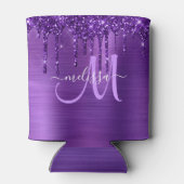 Rafraîchisseur Pour Canette Parties scintillant à goutte en métal brossé viole (Dos)