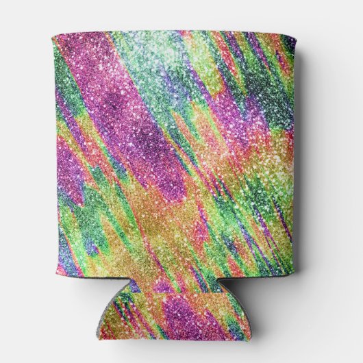 Rafraîchisseur Pour Canette Parties scintillant Abstraite Neon Rainbow Sparkly (Dos)