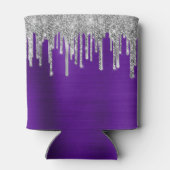 Rafraîchisseur Pour Canette Parties scintillant argent gouttes violet violet 5 (Dos)