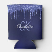 Rafraîchisseur Pour Canette Parties scintillant bleu marine goutte blanc nom (Dos)