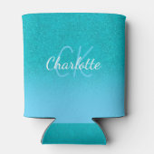 Rafraîchisseur Pour Canette parties scintillant bleu turquoise aqua vert mer m (Dos)