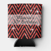Rafraîchisseur Pour Canette Parties scintillant Chevron Bling | rouge (Devant)