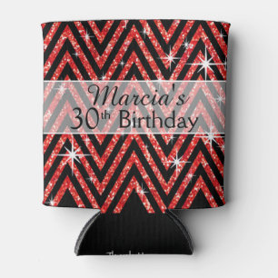Rafraîchisseur Pour Canette Parties scintillant Chevron Bling   rouge