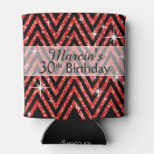 Rafraîchisseur Pour Canette Parties scintillant Chevron Bling | rouge (Dos)