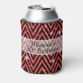 Rafraîchisseur Pour Canette Parties scintillant Chevron Bling | rouge (Can Dos)
