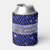 Rafraîchisseur Pour Canette Parties scintillant Chevron Bling | saphir (Can devant)