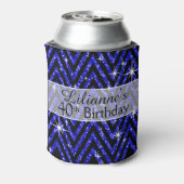 Rafraîchisseur Pour Canette Parties scintillant Chevron Bling | saphir (Can Dos)