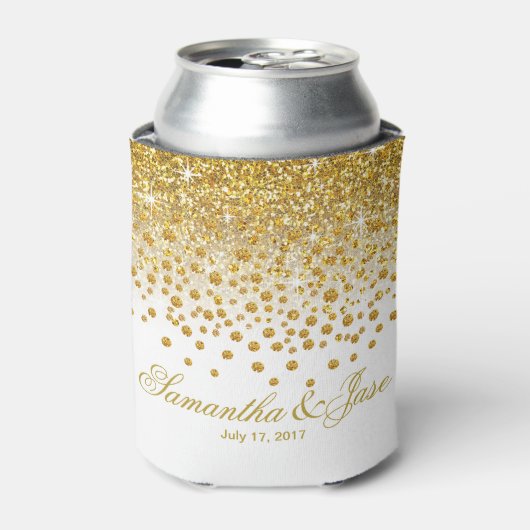 Rafraîchisseur Pour Canette Parties scintillant Confetti Mariage douche | or b (Can devant)