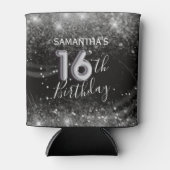 Rafraîchisseur Pour Canette Parties scintillant d'argent et noir pour 16e anni (Devant)