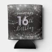 Rafraîchisseur Pour Canette Parties scintillant d'argent et noir pour 16e anni (Dos)