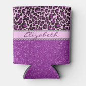 Rafraîchisseur Pour Canette Parties scintillant d'Empreinte de léopard violet  (Devant)