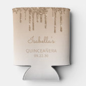 Rafraîchisseur Pour Canette Parties scintillant d'or personnalisée Quinceañera (Dos)