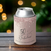 Rafraîchisseur Pour Canette Parties scintillant d'or rose 50e fête d'anniversa