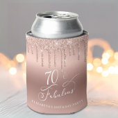 Rafraîchisseur Pour Canette Parties scintillant d'or rose 70e fête d'anniversa