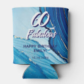 Rafraîchisseur Pour Canette Parties scintillant en marbre bleu fête d'annivers (Dos)