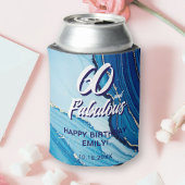 Rafraîchisseur Pour Canette Parties scintillant en marbre bleu fête d'annivers