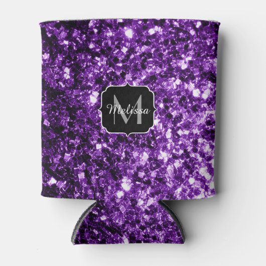 Rafraîchisseur Pour Canette Parties scintillant foncé violet faux brillant sci (Devant)