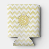 Rafraîchisseur Pour Canette Parties scintillant Jaune Chevron Avec Monogramme (Dos)
