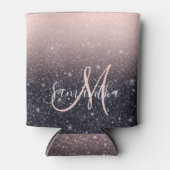 Rafraîchisseur Pour Canette Parties scintillant moderne noire et rose Étincell (Devant)