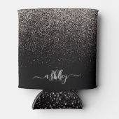 Rafraîchisseur Pour Canette Parties scintillant noire et argent (Devant)