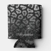 Rafraîchisseur Pour Canette Parties scintillant noire et Empreinte de léopard (Dos)