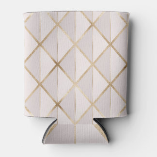 Rafraîchisseur Pour Canette Parties scintillant or, motif rhombus géométrique.