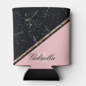 Rafraîchisseur Pour Canette Parties scintillant or Rose en marbre noir (Dos)