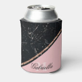 Rafraîchisseur Pour Canette Parties scintillant or Rose en marbre noir