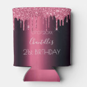 Rafraîchisseur Pour Canette Parties scintillant rose bordeaux goutte fête d'an (Dos)