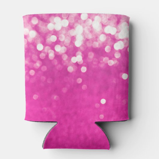 Rafraîchisseur Pour Canette Parties scintillant rose chaud Bokeh Monogramme (Dos)