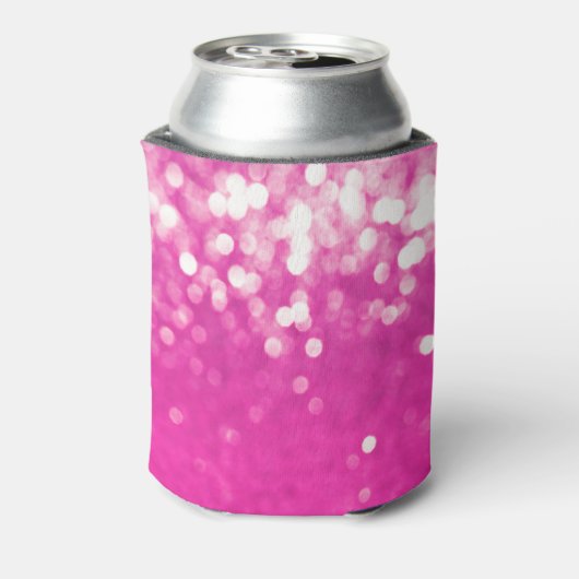 Rafraîchisseur Pour Canette Parties scintillant rose chaud Bokeh Monogramme (Can Dos)