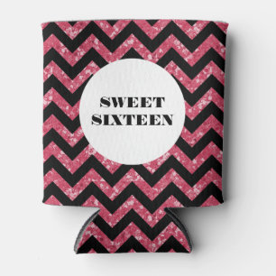 Rafraîchisseur Pour Canette Parties scintillant rose Chevron Douce 16 Can Plus