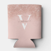 Rafraîchisseur Pour Canette Parties scintillant rose vierge Monogramme Girl Cu (Dos)