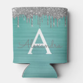 Rafraîchisseur Pour Canette Parties scintillant Turquoise argentée en métal br (Dos)